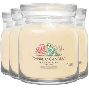 4x Yankee Candle Geurkaars Medium Jar Christmas Cookie 368 gr