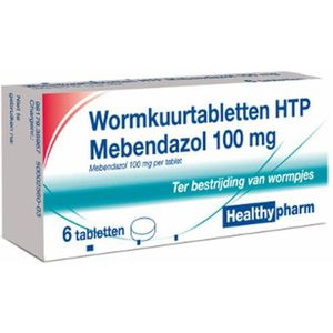 2x Healthypharm Wormkuur/mebendazol 100 mg 6 tabletten