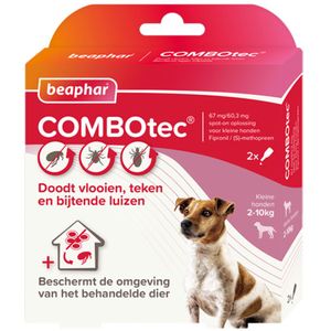 Beaphar Combotec Anti Teken- en Vlooiendruppels Hond 2-10 kg 2 pipetten