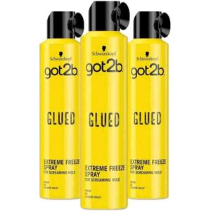 3x Got2b Glued Extreme Freeze Haarspray 300 ml