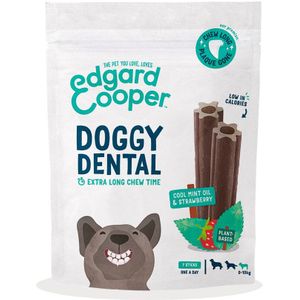 8x Edgard & Cooper Doggy Dental Sticks Small Aardbei - Frisse Muntolie
