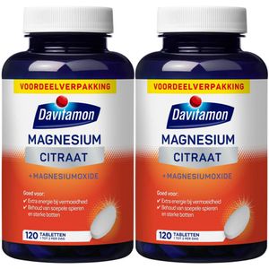 2x Davitamon Magnesium Citraat + Magnesiumoxide 120 tabletten