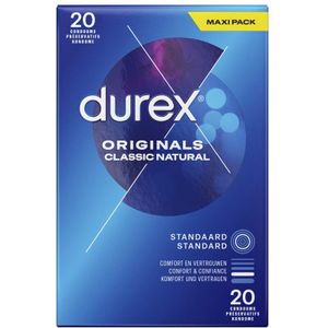 4x Durex Condooms Originals Classic Natural 20 stuks