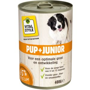 6x VITALstyle Hondenvoer Blik Puppy - Junior 400 gr