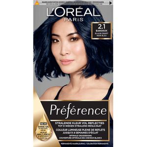 1+1 gratis: L'Oréal Préférence Permanente Haarkleuring 2.1 Blauw Zwart