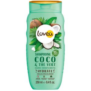 6x Lovea Kokos en Groene Thee Shampoo 250 ml