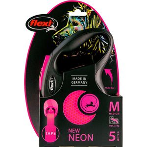 Flexi Rollijn New Neon Tape 5 mtr tot 25 kg Roze