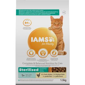 4x Iams Kat Adult Sterilised - Overweight Kip 1,5 kg