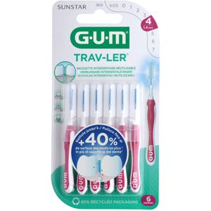 6x GUM Trav-Ler Ragers Aubergine 1.4mm 6 stuks