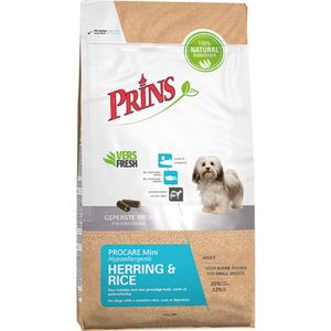 Prins ProCare Hypoallergeen Mini Haring - Rijst Hondenvoer 7,5 kg