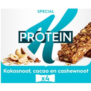 10x Kellogg's Special K Pro Repen Kokosnoot Cacao & Cashewnoot 4 x 28 gr