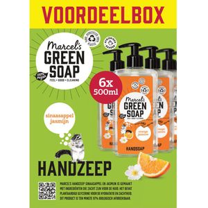 6x Marcel's Green Soap Handzeep Sinaasappel & Jasmijn 500 ml