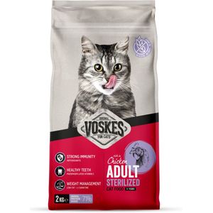 6x Voskes Kattenbrokken Sterilized Adult Kip 2 kg