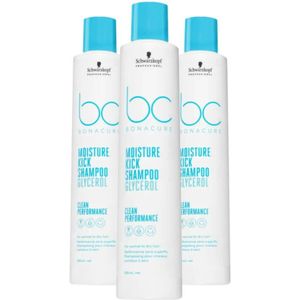3x Schwarzkopf Professional Bonacure Moisture Kick Shampoo 250 ml