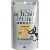 12x Schesir Special Cat Mousse Exigent Kip & Eendenlever 70 gr
