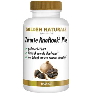 2x Golden Naturals Zwarte Knoflook Plus 60 vegacapsules