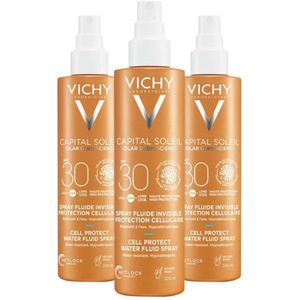 3x Vichy Capital Soleil UV Cell Protect Fluide Spray SPF 30 200 ml