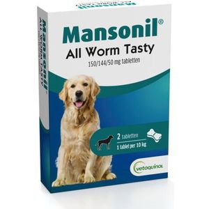 Mansonil All Worm Dog Tasty Bone 2 tabletten