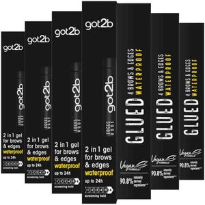 6x Got2b Glued 4 Brows & Edges Waterproof 16 ml
