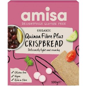 3x Amisa Quinoa Crispbread Biologisch en Glutenvrij 100 gr