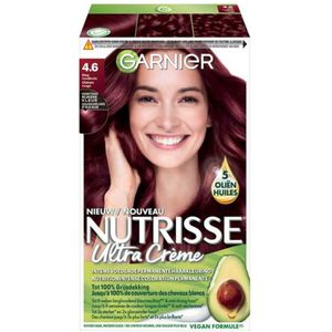 3x Garnier Nutrisse Ultra Crème Permanente Haarkleuring 4.6 Diep Rood Middenbruin