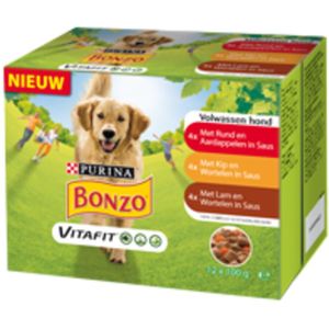 Bonzo Vitafit Multipack Rund - Kip - Lam 12 x 100 gr