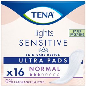 3x TENA Sensitive Lights Ultra Pads Normal 16 stuks