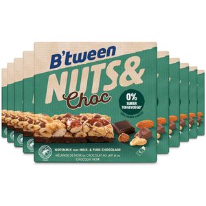 10x Hero B'tween Nuts & Choc Notenmix Chocolade Melk Puur 3 x 32 gr