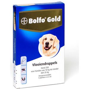 Bolfo Gold Anti Vlooiendruppels Hond 10 - 25 kg 4 pipetten