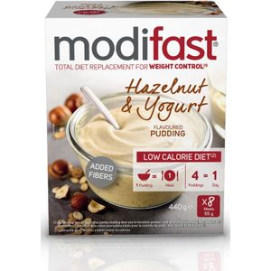 4x Modifast Intensive Pudding Yoghurt Hazelnoot 8 x 55 gr
