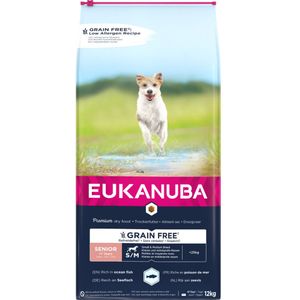 Eukanuba Hondenvoer Senior Small/Medium Graanvrij Zeevis 12 kg