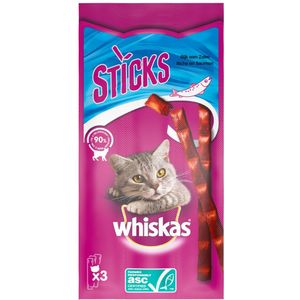 28x Whiskas Sticks Kattensnack Zalm 18 gr