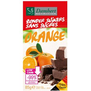 12x Damhert Chocoladetablet Orange Zonder Suikers 85 gr