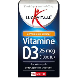 2+2 gratis: 3x Lucovitaal Vitamine D3 25mcg 120 capsules