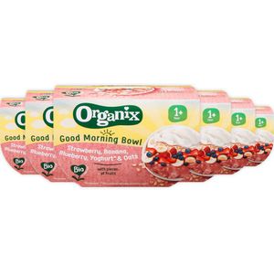 6x Organix Good Morning Bowl Aardbei, Banaan, Blauwe Bes 12+m 120 gr