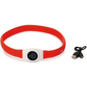 Beeztees Safety Gear Halsband +USB Glowy Rood 65 x 2,5 cm