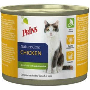 6x Prins Naturecare kattenvoer Kip 200 gr