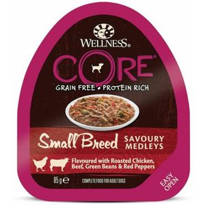 Wellness Core Hondenvoer Small Savoury Medleys Kip - Rund 85 gr