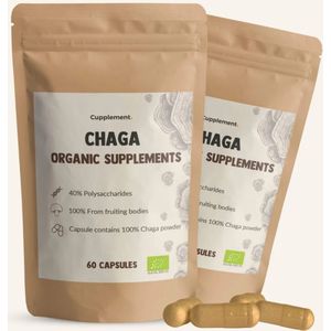 Cupplement - Chaga Organic Supplements - 60 Capsules - Biologisch - Glutenvrij - 100% Vegan