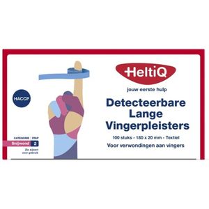 2x HeltiQ Vingerpleisters Detecteerbaar 180x20 mm Textiel 100 stuks