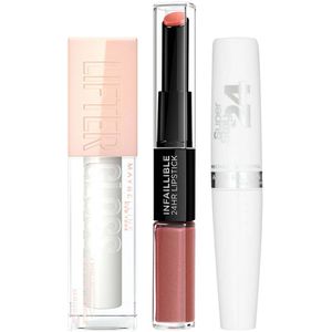 L'Oréal + Maybelline Lipstick, Lipgloss & Lippenbalsem Pakket