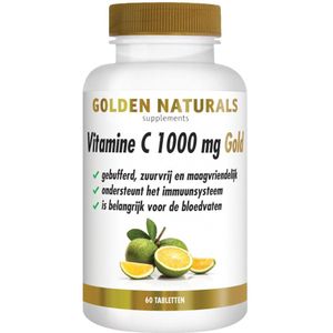 2x Golden Naturals Vitamine C Gold 1000mg Vegan 60 tabletten