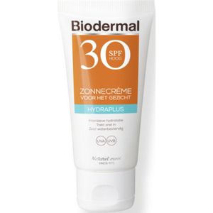 3x Biodermal Zonnecrème Gezicht Hydraplus SPF 30 50 ml