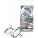 2x Tommee Tippee Closer to Nature Flesspeen 3+ mnd 2 stuks