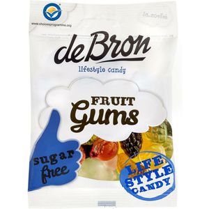 6x De bron Suikervrije Fruit Gums 100 gr