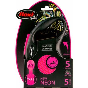 Flexi Rollijn New Neon Tape 5 mtr tot 15 kg Roze