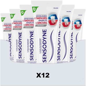 12x Sensodyne Tandpasta Gevoeligheid & Tandvlees Whitening 75 ml