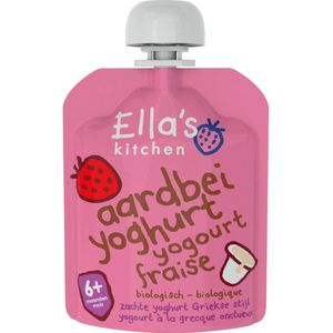 Ella's kitchen Yoghurt Griekse Stijl 6+ m Aardbei 90 gr