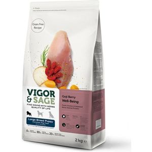 Vigor & Sage Hondenvoer Large Breed Puppy Well-Being Gojiberry 2 kg