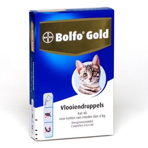 Bolfo Gold Anti Vlooiendruppels Kat vanaf 1 kg 2 pipetten